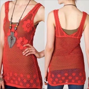 NEW SPICE COLORED FREE PEOPLE boHo crochet top